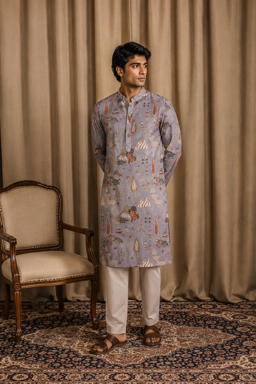 ANDAAZ MENS DESIGNER KURTA FRONT FULL VIEW